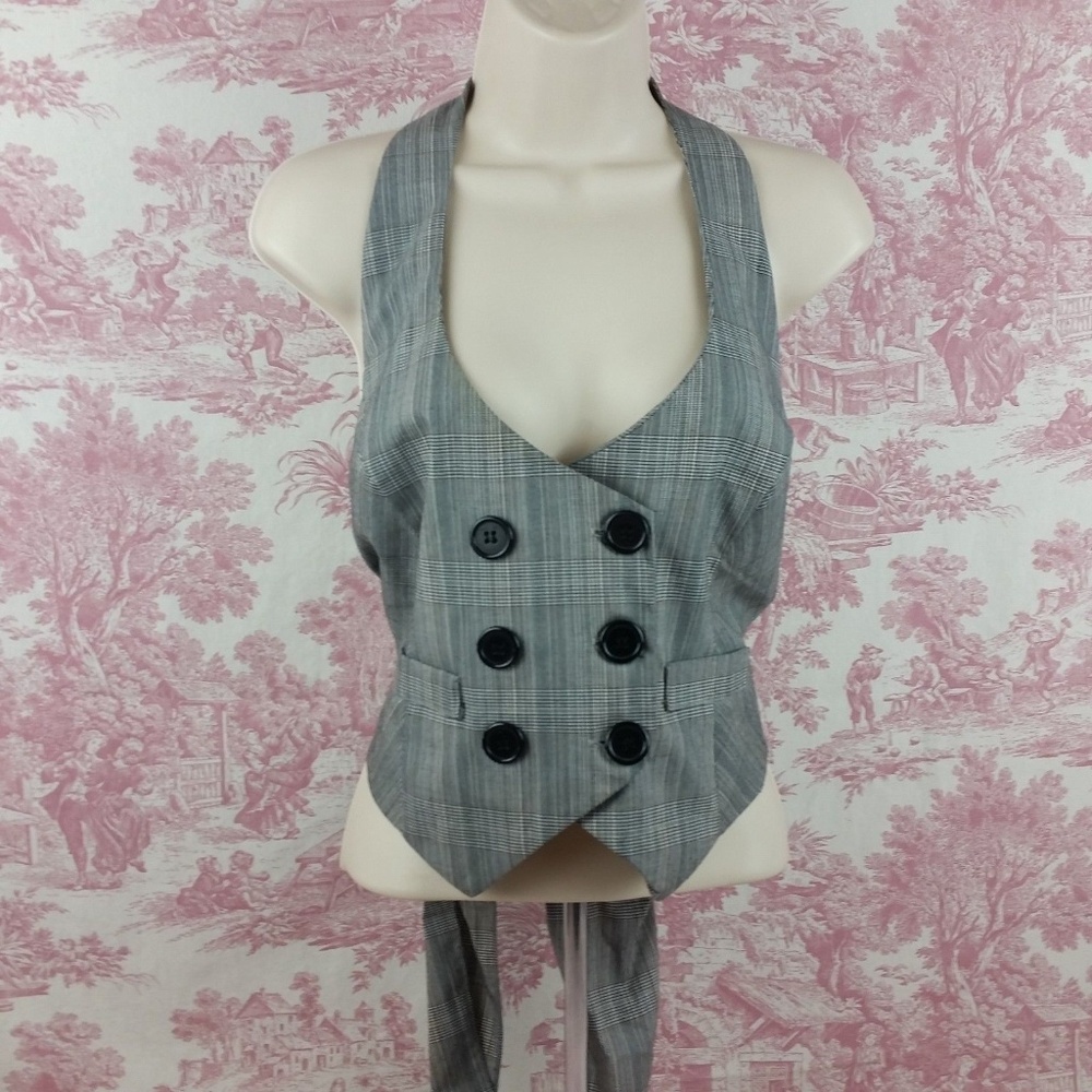 Maurices Dressy Halter Top Button Down Tie Back